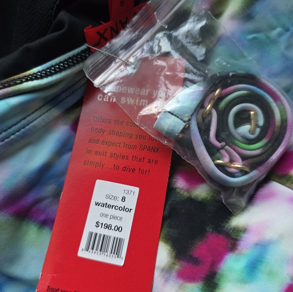 Spanx Floral Watercolor One Piece Swimsuit - Picture 9 of 9